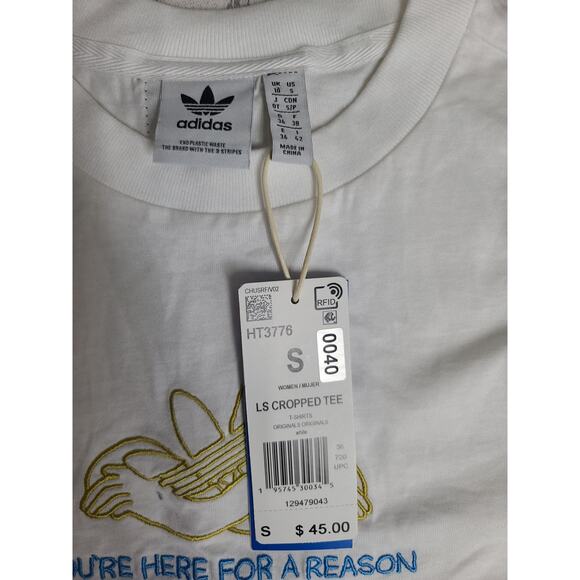 Adidas Originals long sleeve crop collab Sz sm Streetwear Acubi Grunge Cropped - Picture 3 of 6